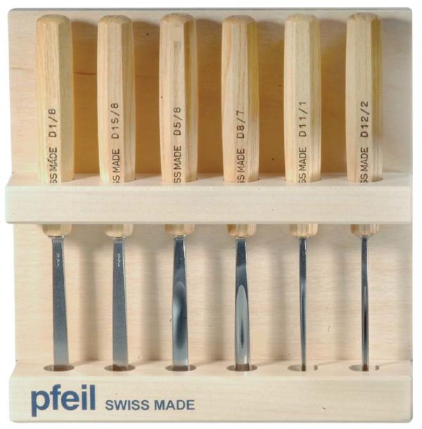 Swiss Made Pfeil Carving Tools Mid Size Set of 6 » ChippingAway